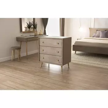 Комод «Олимпия», 805530880 мм, 3 ящика, стекло, премиум велюр, цвет пески касабланки