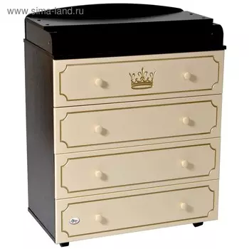 Комод Oliver Fabio Lux, пеленальная доска, шариковые направляющие, цвет венге-слоновая кость