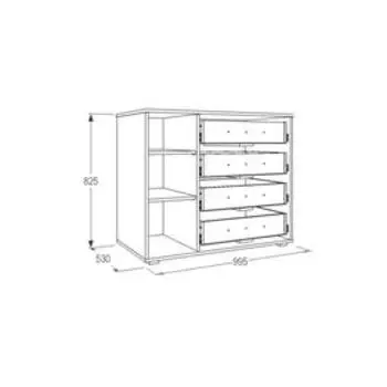 Комод «Омега 16», 995 × 530 × 825 мм, цвет ясень анкор светлый / ясень анкор тёмный
