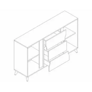 Комод Палмер 1535х400х905 белый аляска/дуб вотан