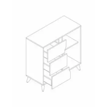 Комод Палмер 900х400х905 белый аляска/дуб вотан