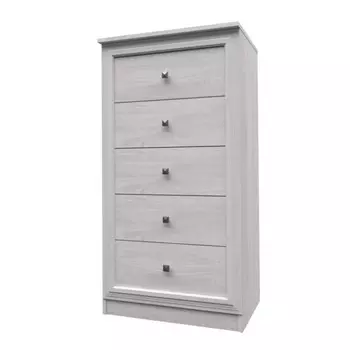 Комод высокий для спальни Paola 45, 5 ящиков, 6204301200 мм, цвет ясень анкор светлый