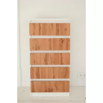 Комод Парус, 600х430х1200, Белый/ дуб Вотан