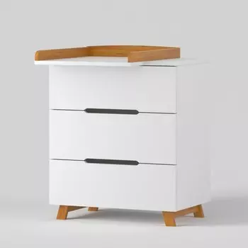 Комод пеленальный детский ИНКАНТО Anniken LUX 800/3, 804592 см, 3 ящика, белый, бук