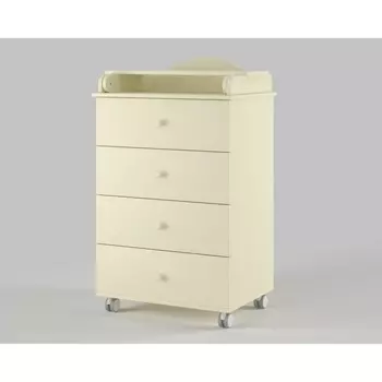 Комод пеленальный детский CLASSIC 600/4, 4 ящика, цвет слоновая кость