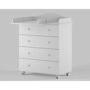 Комод пеленальный детский CLASSIC PLUS 800/4, 4 ящика, белый