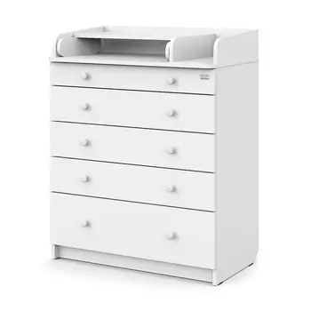 Комод пеленальный детский Leo «Лео» 800/5, 8047101 см, 5 ящиков, с органайзером, белый