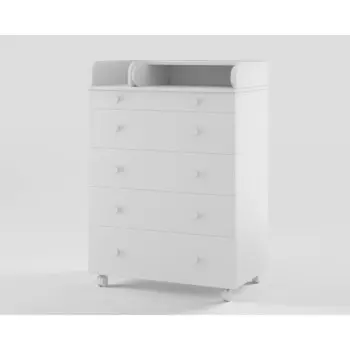 Комод пеленальный детский ИНКАНТО OSKAR V 800/5, 8445101 см, 5 ящиков, белый
