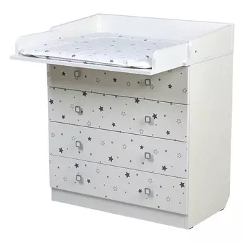 Комод пеленальный «Фея» 1580 «Звездное сияние», цвет белый