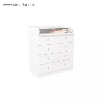 Комод пеленальный Polini kids French 1580, Teddy, цвет белый