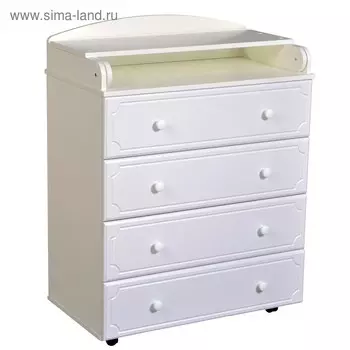 Комод пеленальный Victoria 804 МДФ с шариковыми направляющими, цвет белый
