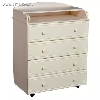 Комод пеленальный Victoria 804 МДФ с шариковыми направляющими, цвет слоновая кость