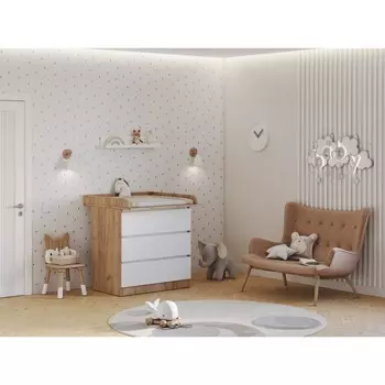 Комод с ящиками Polini kids Simple 1980, 804505797 мм, цвет дуб крафт золотой/белый