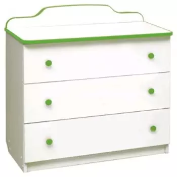 Комод с 3-мя ящиками «Радуга», 810 450 850 мм, лдсп, цвет белый / кант лайм