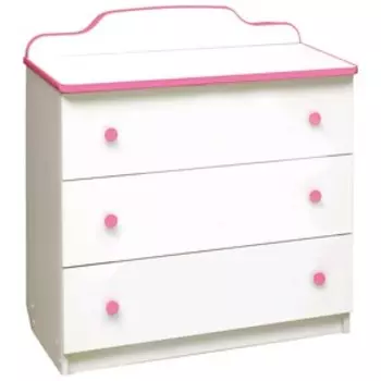 Комод с 3-мя ящиками «Радуга», 810 450 850 мм, лдсп, цвет белый / кант розовый