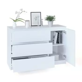 Комод с 3-мя ящиками и дверью «Т-3Р», 1200446804 мм, цвет белый