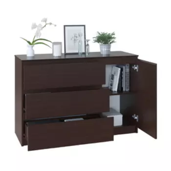 Комод с 3-мя ящиками и дверью «Т-3Р», 1200446804 мм, цвет венге