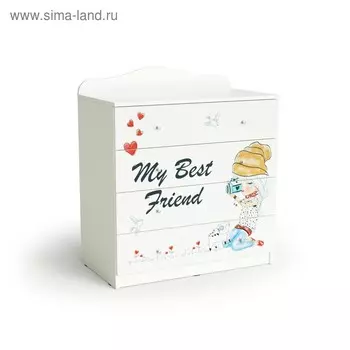 Комод с 4-мя ящиками Fashion, 800х450х910, Белый