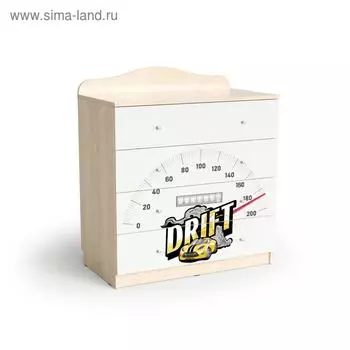 Комод с 4 ящиками 800*450*910 ясень шимо светлый, желтая машина