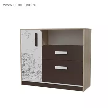 Комод с дверкой «Арабика», 1100405945 мм, цвет дуб ривьера / белый Арабика