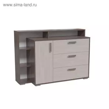 Комод с дверкой и тремя ящиками, 1320430935 мм, цвет бодега тёмный / бодега светлый