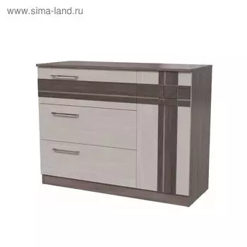 Комод с дверкой и тремя ящиками ПРЕЗЕНТ Бодега темный/светлый МДФ бодега темный