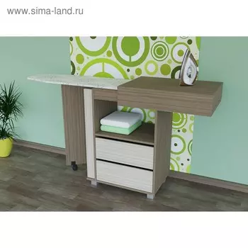 Комод с гладильной доской К2, 670х475х900, Ясень шимо темный/Ясень шимо светлый