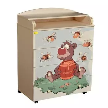 Комод с пеленальной доской Bari, с шариковыми направляющими, цвет слоновая кость