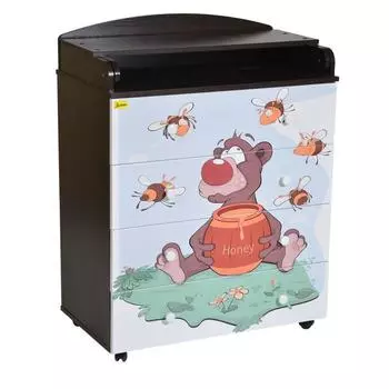 Комод с пеленальной доской Bari, с шариковыми направляющими, цвет венге/белый