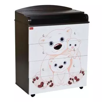 Комод с пеленальной доской Branco, с шариковыми направляющими, цвет венге/белый