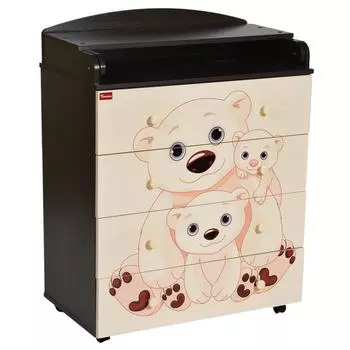 Комод с пеленальной доской Branco, с шариковыми направляющими, цвет венге/слоновая кость