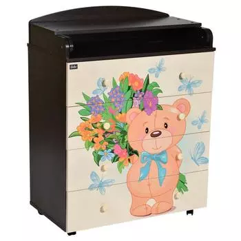 Комод с пеленальной доской Mango, с шариковыми направляющими, цвет венге/слоновая кость