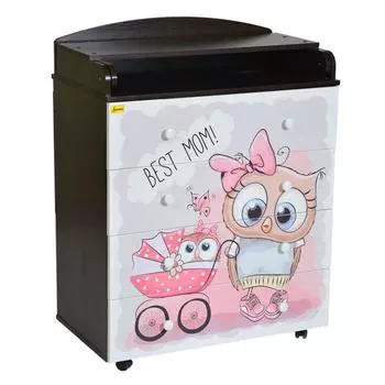 Комод с пеленальной доской Mateo, с шариковыми направляющими, цвет венге/белый