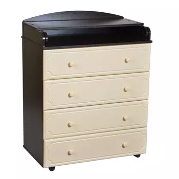 Комод с пеленальной доской Miracle, с шариковыми направляющими, цвет венге/слоновая кость