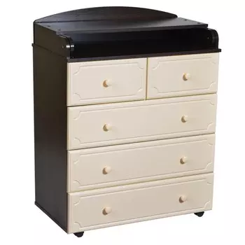 Комод с пеленальной доской Monte Plus, с шариковыми направляющими, цвет венге/слоновая кость 68929