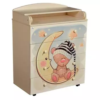 Комод с пеленальной доской Stellato, с шариковыми направляющими, цвет слоновая кость