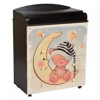 Комод с пеленальной доской Stellato, с шариковыми направляющими, цвет венге/слоновая кость