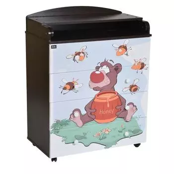 Комод с пеленальной доской Vito, с шариковыми направляющими, цвет венге/белый