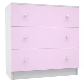 Комод с тремя ящиками «МДК» «Феникс» КМ1Ф-СР, 80х38х82 см, цвет светло-розовый