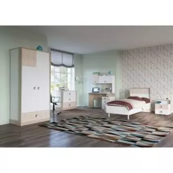 Комод с тремя ящиками СИТИ 900х450х850 Дуб сонома / Аква