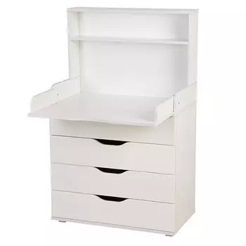 Комод со стеллажом Polini kids Simple 2582, 467х804х1367 мм, белый