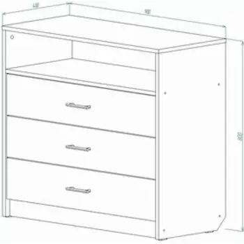 Комод Соната 900х400х800 Дуб Крафт табак/Муссон