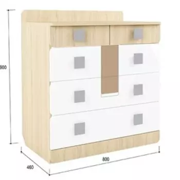 Комод «Стиль 9.1», 800 460 900 мм, цвет туя светлая / кофе с молоком