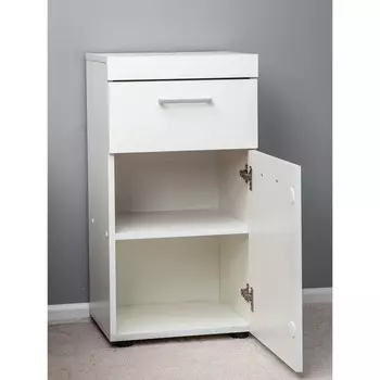 Комод Ultra, 400354763 мм, 1 дверь, 1 ящик, цвет белое тиснение