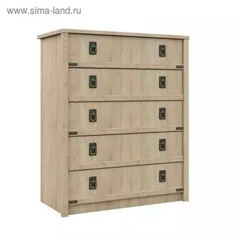 Комод «Валенсия», 5 ящиков, 910 450 1100 мм, цвет дуб сонома
