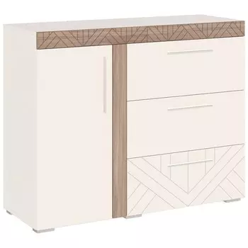 Комод «Вена», 1200440960 мм, 1 дверь, 3 ящика, кашемир серый / МДФ ясень шимо тёмный