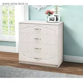 Комод «Венеция 5.1» с 4-мя ящиками, цвет ясень анкор светлый / ясень бланко матовый