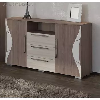 Комод напольный «Верона», 1350400835 мм, цвет ясень шимо светлый/тёмный