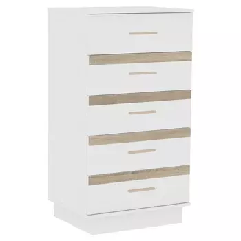 Комод высокий «Анона 3», 5 ящиков, 6465051200 мм, цвет белый/дуб сонома