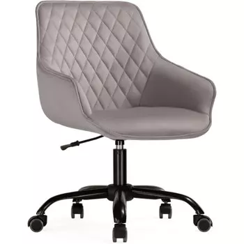 Компьютерное кресло Алмер пластик/велюр, черный/серый 57x60x84 см